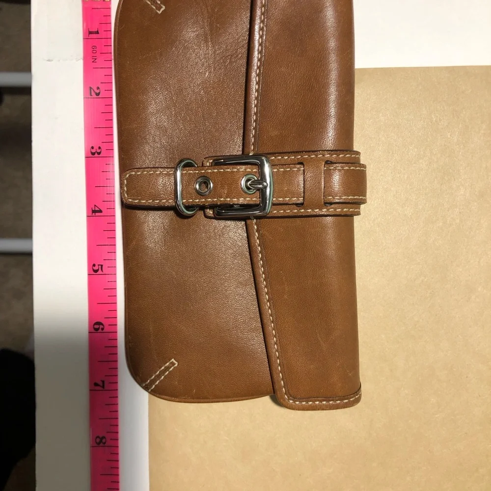 Vintage Coach Brown Leather Wristlet EUC